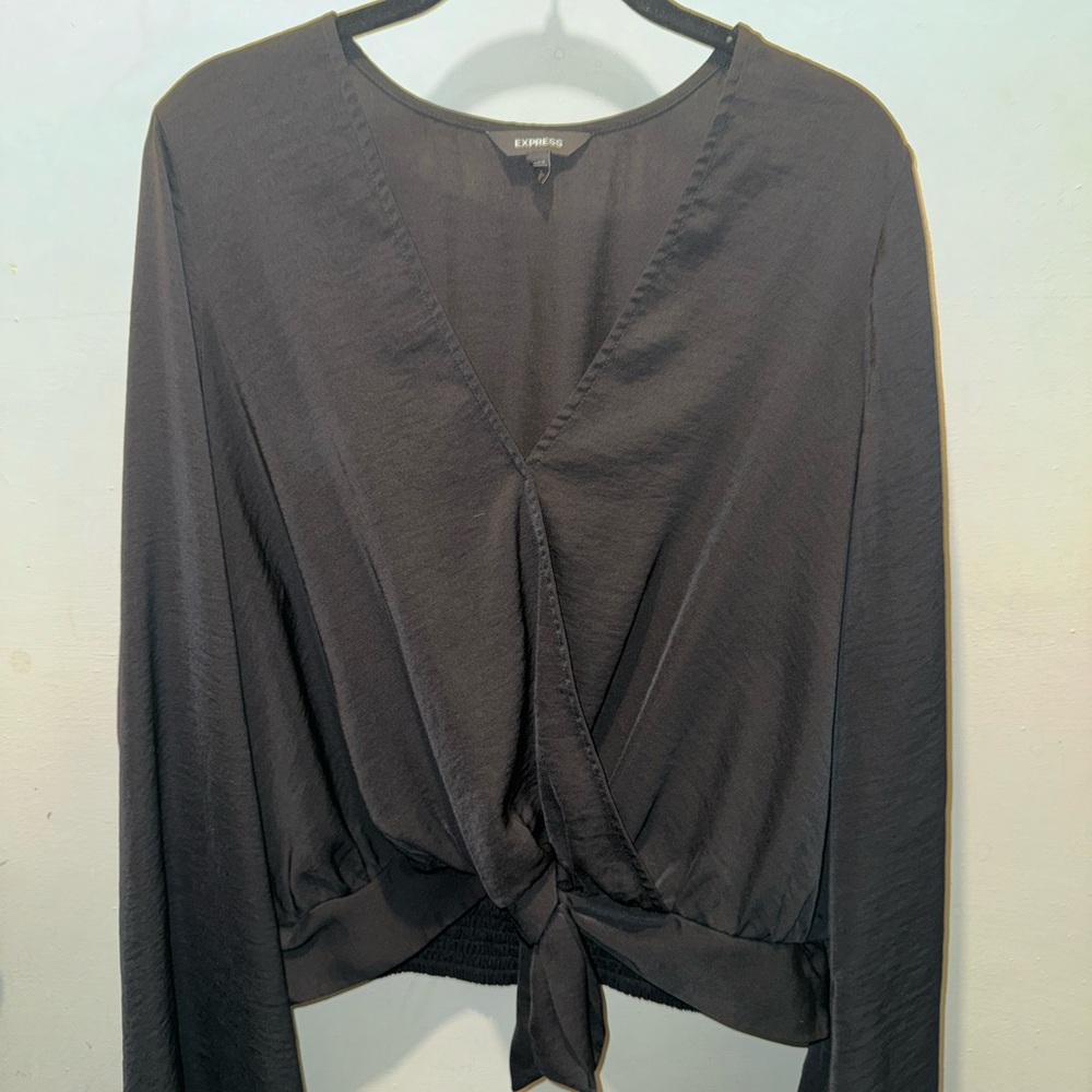 Express Black Wrap Top